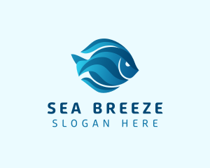 Ocean Aquatic Fish logo design