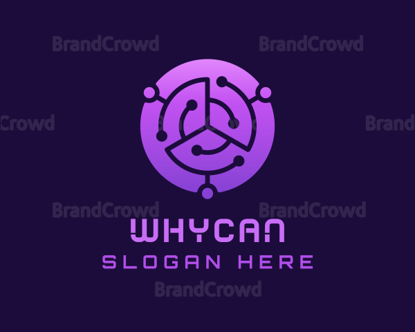 Purple Round Circuit Logo