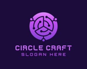 Purple Round Circuit logo design