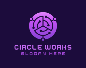 Round - Purple Round Circuit logo design