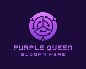 Purple Round Circuit logo design