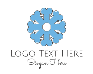 Snowflake - Blue Snowflake Bone logo design