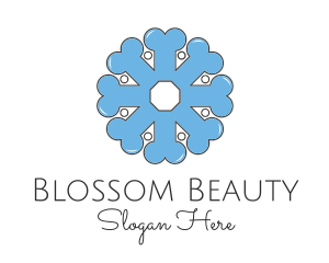 Blossom - Blue Snowflake Bone logo design