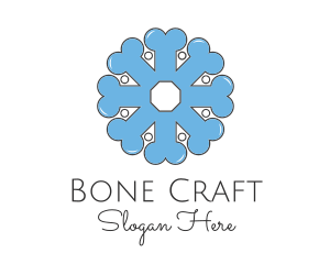 Bone - Blue Snowflake Bone logo design