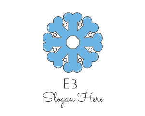 Flowering - Blue Snowflake Bone logo design