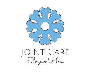 Orthopedic - Blue Snowflake Bone logo design