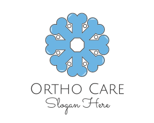 Orthopedic - Blue Snowflake Bone logo design