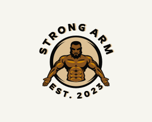 Strong Muscle Man logo design