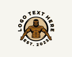 Crossfit - Strong Muscle Man logo design