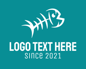 Fossil - White Fish Bone logo design