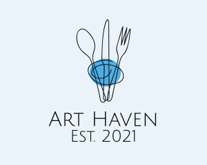 Minimalist Kitchen Cutlery  logo design