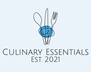 Minimalist Kitchen Cutlery  logo design