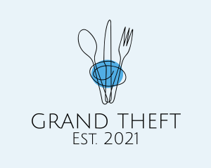 Eatery - Minimalist Kitchen Cutlery logo design