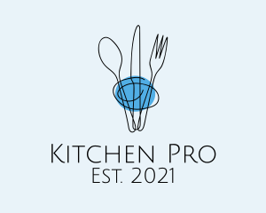 Minimalist Kitchen Cutlery  logo design