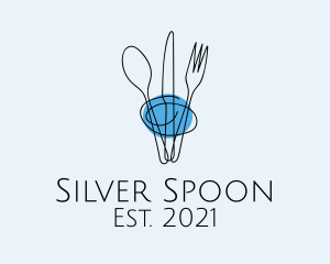 Minimalist Kitchen Cutlery  logo design