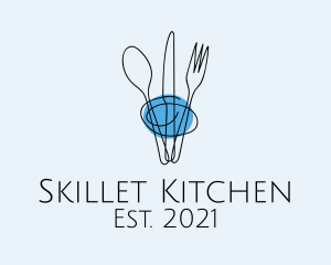 Minimalist Kitchen Cutlery  logo design