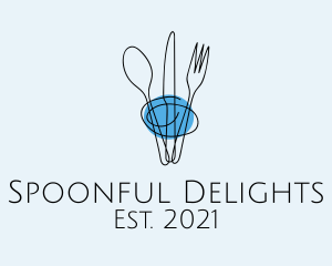 Minimalist Kitchen Cutlery  logo design