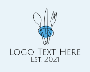 Restaurant - Minimalist Kitchen Cutlery logo design