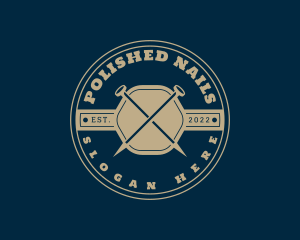 Handyman Nails Badge logo design