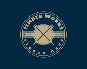 Logger - Handyman Nails Badge logo design