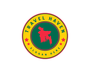 Tourism - Bangladesh Map Tourism logo design