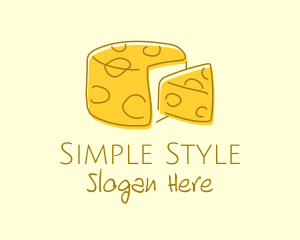 Minimal - Cheese Wheel Slice logo design