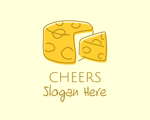 Cheese Wheel Slice logo design