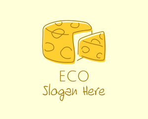 Cheese Wheel Slice logo design