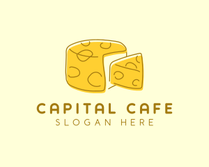 Cheese Wheel Slice logo design