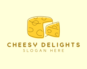 Cheesy - Cheese Wheel Slice logo design