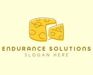 Cheese Wheel Slice logo design