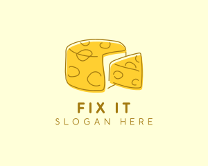 Cheese Wheel Slice logo design