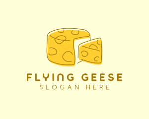 Cheese Wheel Slice logo design