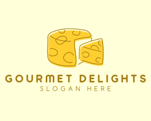 Cheese Wheel Slice logo design