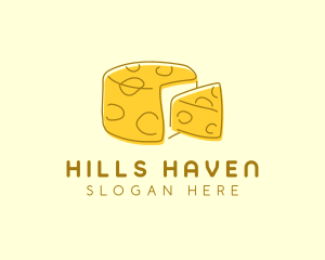 Cheese Wheel Slice logo design