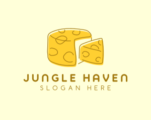 Cheese Wheel Slice logo design