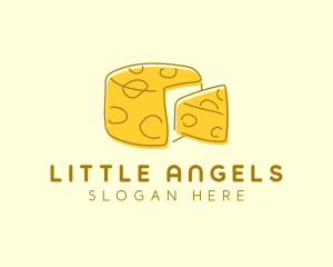 Cheese Wheel Slice logo design