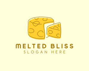 Cheese Wheel Slice logo design