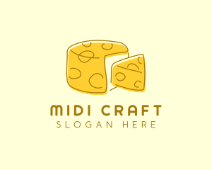 Cheese Wheel Slice logo design