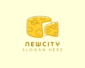 Cheese Wheel Slice logo design