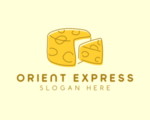 Cheese Wheel Slice logo design