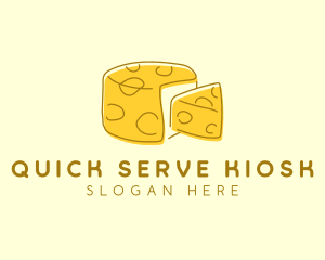 Cheese Wheel Slice logo design