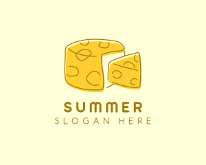 Cheese Wheel Slice logo design