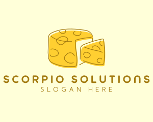 Cheese Wheel Slice logo design