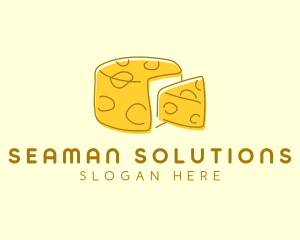 Cheese Wheel Slice logo design