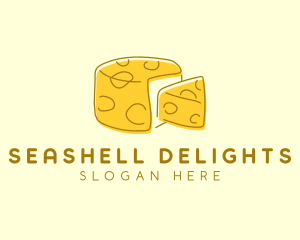 Cheese Wheel Slice logo design