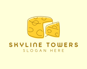 Cheese Wheel Slice logo design