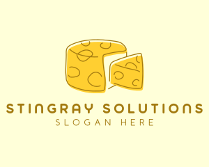 Cheese Wheel Slice logo design