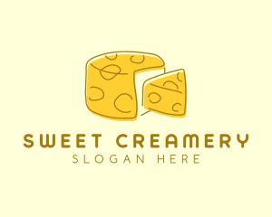 Cheese Wheel Slice logo design