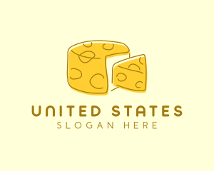 Cheese Wheel Slice logo design